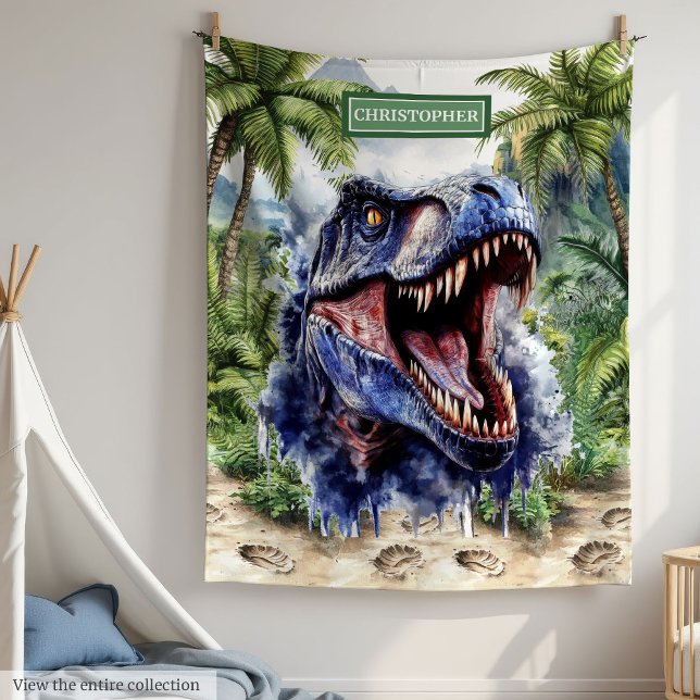 Couverture T-Rex unique cadeau d'anniversaire pers (Unique T-Rex Blanket Personalized Birthday Gift Boys)