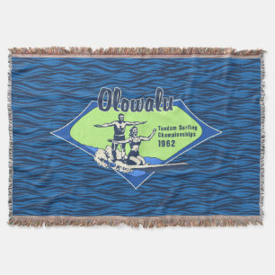 Couverture Tandem Surfing Hawaiian Vintage Surf Design