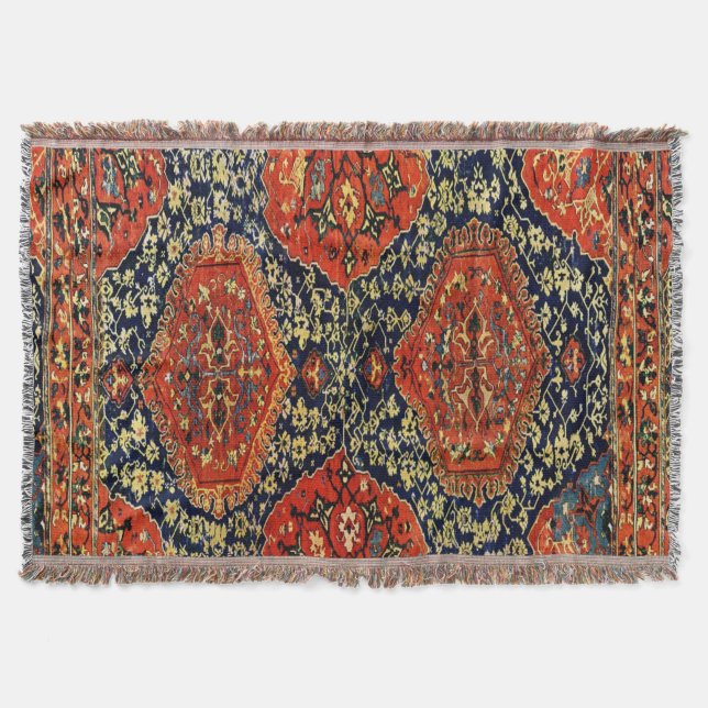 Couverture Tapis oriental en bleu&orange (Devant)