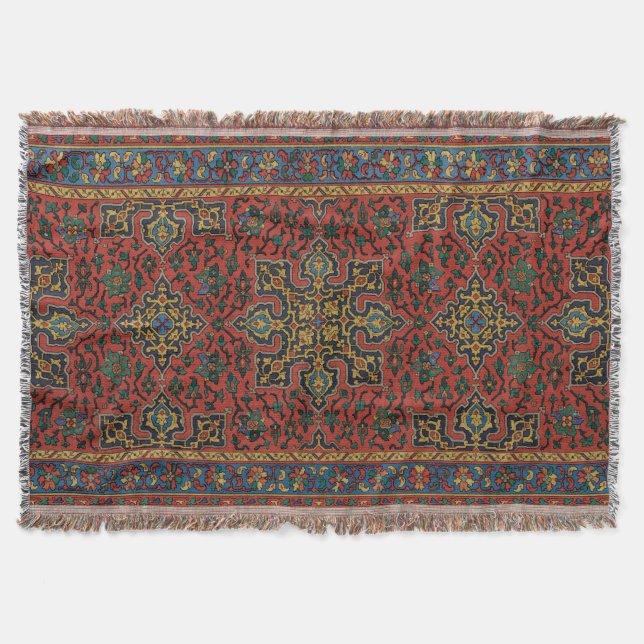 Couverture Tapis persan rouge bleu classique (Devant)