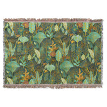 Tapisserie Jardin Naïf en vert et bleu