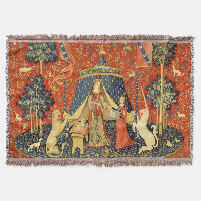 Couverture Tapisseries Unicorne Lady Legend Médiéval (Devant)