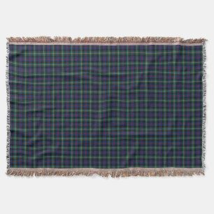 Couverture Tartan écossais bleu-foncé et vert de clan de