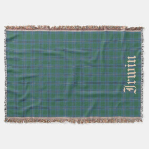Couverture Tartan écossais d'Irwin de clan avec le nom 2