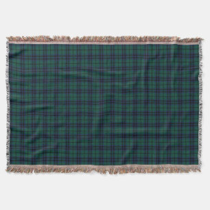 Couverture Tartan écossais moderne vert-foncé de clan de