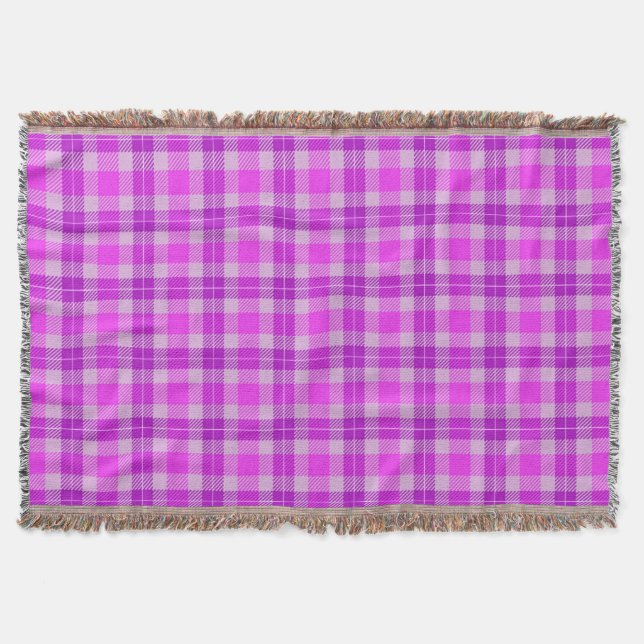 Couverture Tartan rose et violet (Devant)