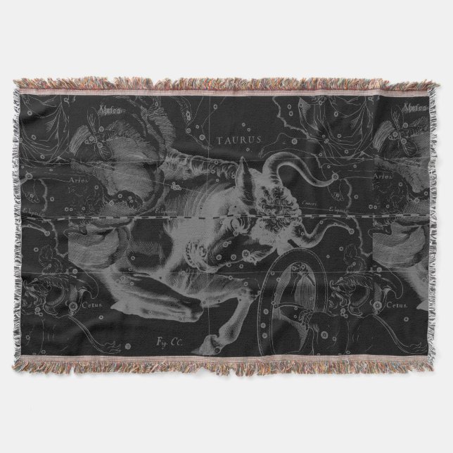Couverture Taurus Constellation Hevelius 1690 sur Noir (Devant)