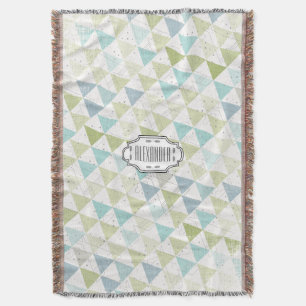 Couverture Teepee Aqua Vert et gris Lune Nuages Lodge Boys