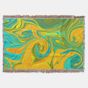 Couverture Tendance Neon Jaune Orange Vert Abstrait