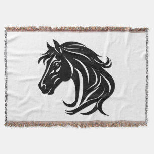Couverture Tête de magnifique cheval noir  