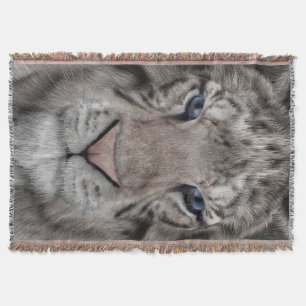 Couverture Tête de Tigre Blanc Esthétique Faunique