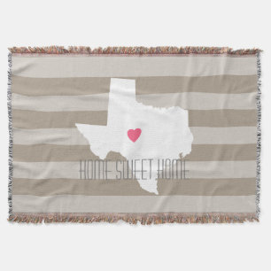 Couverture Texas Map Accueil Amour de l'état avec coeur pers