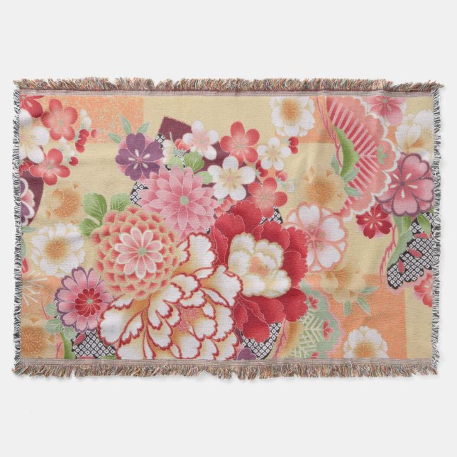 Couverture Textile japonais de KIMONO, fleur (Devant)