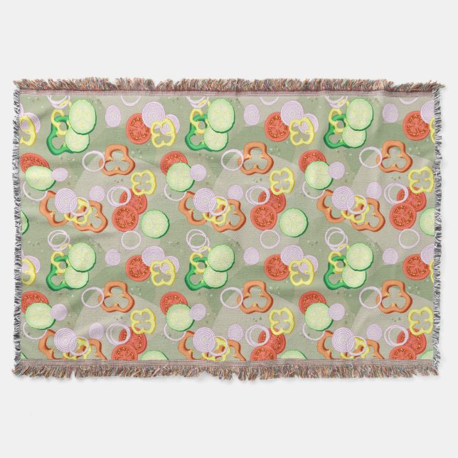 Couverture Texture avec des tranches de légumes (Devant)