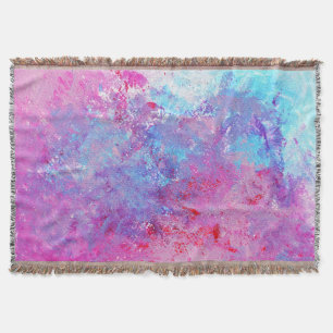 Couverture Texture créative bleu-rose, taches de peinture.