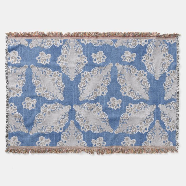 Couverture Texture de Denim avec Motif de répétition de dente (Devant)