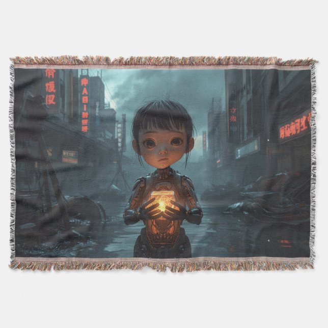Couverture The Neon Refugee Girl: Futuristic Cyberpunk  (Devant)