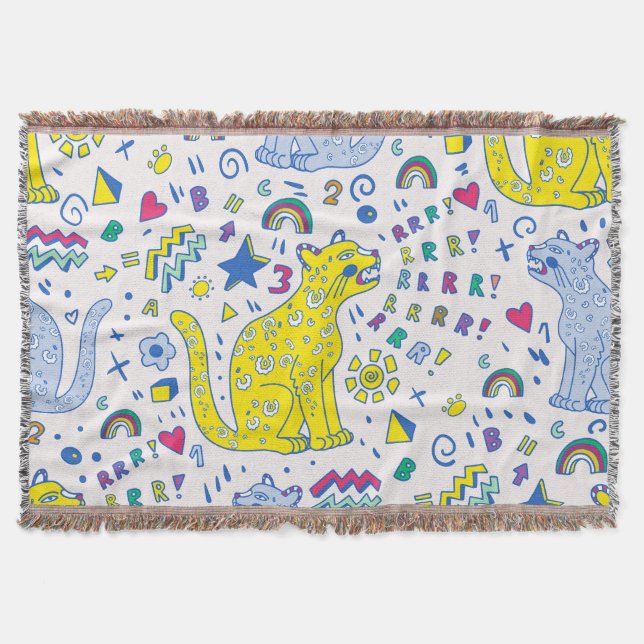 Couverture Tigre infantile et Motif arc-en-ciel (Devant)