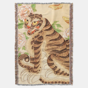 Couverture Tigre rayé coréen Vintage Minhwa