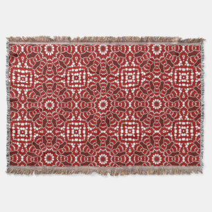 Couverture tissée blanche rouge de jet de batik