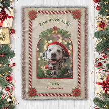 Couverture tissée de Noël pour chien avec photo de