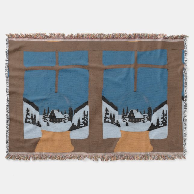 Couverture Tissée Hivernale - Boule à Neige Decke (Vorderseite)