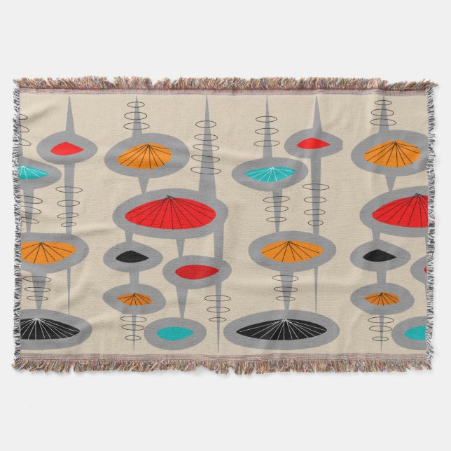 Couverture tissée moderne du milieu du siècle #43 (Devant)