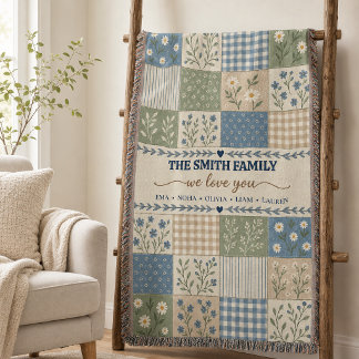Couverture tissée personnalisée pour la famille