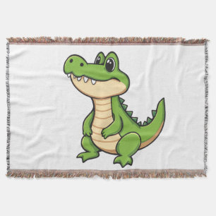 Couverture Tissée Petit Crocodile Kawaii