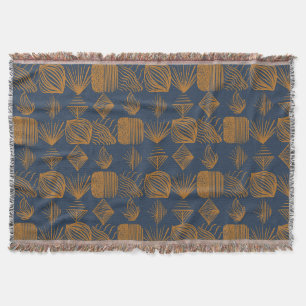 Couverture Tissu Tribal des Caraïbes audacieux : bleu marine,