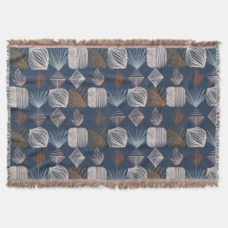 Couverture Tissu Tribal des Caraïbes : bleu marine, Boho