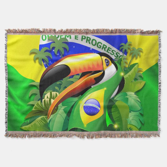 Couverture Toco Toucan avec drapeau brésilien (Devant)