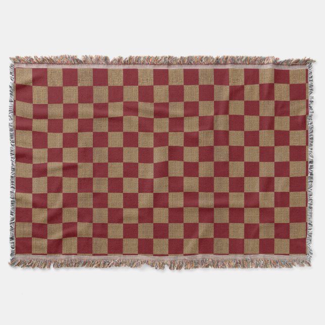 Couverture Toile de jute rouge foncé et bronzage de pays de (Devant)