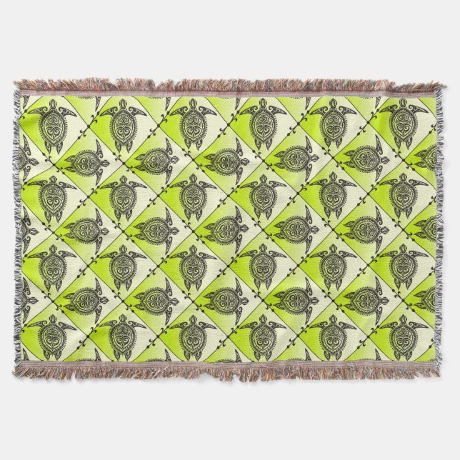 Couverture Tortues de mer chamanique Motif - vert vertical (Devant)