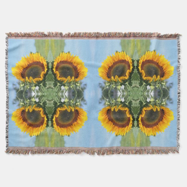 Couverture Tournesol Au Soleil Fleur Abstraite Art (Devant)