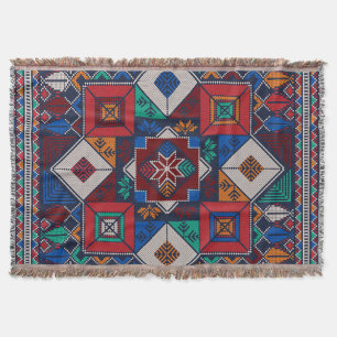 Couverture Traditionnel Palestine Broderie tatreez coloré