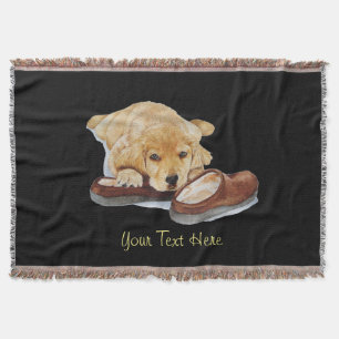 Couverture très mignon chiot golden retriever à l'air triste