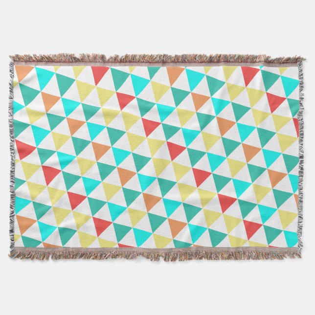 Couverture Triangle géométrique Mint Aqua Coral Moderne Abstr (Devant)