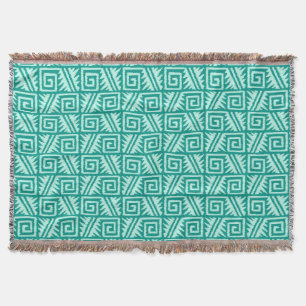 Couverture Tribal aztèque d'Ikat - turquoise et Aqua
