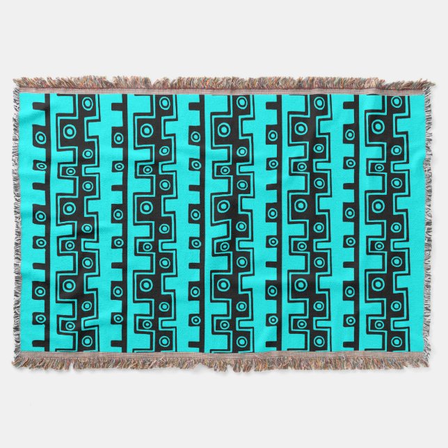 Couverture Tribal Style II - Cyan en noir (Devant)