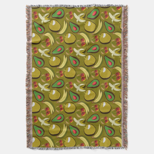 Couverture Tropical fruit seamless pattern yellow (devant Vertical)