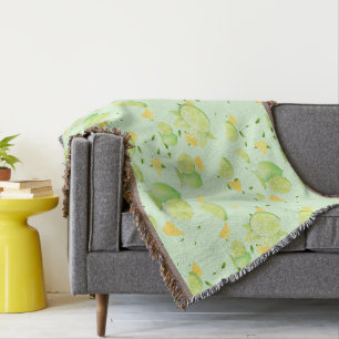 Couverture Tropical Green Citrus SUMMER Orange lemon Slice
