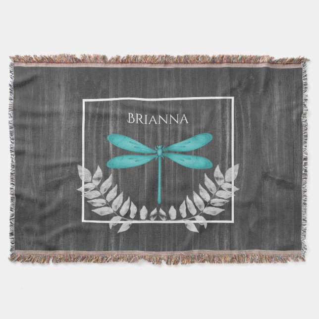 Couverture Turquoise Lingette Rustique Personnalisée Lingette (Devant)