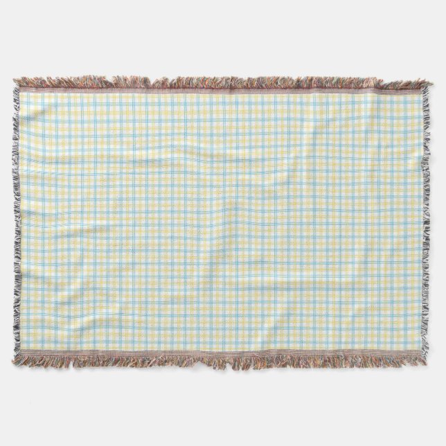 Couverture Two images show a woven throw blanket  (Devant)