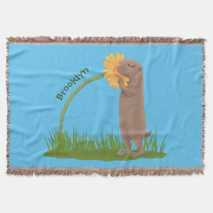 Couverture Un mignon chien de prairie reniflant la caricature