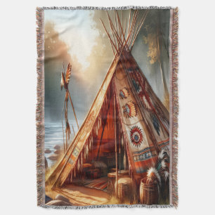 Couverture Un tipi indien paisible au bord d'une rivière sere