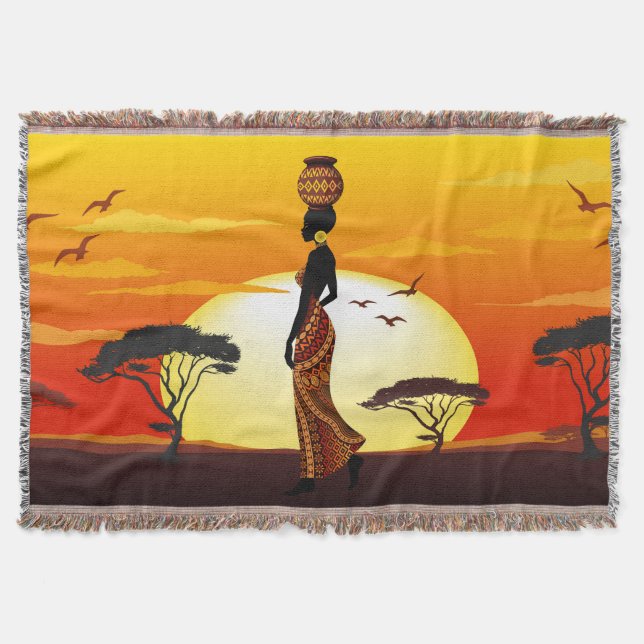 Couverture Une belle femme africaine Silhouette sur les solei (Devant)