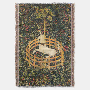 COUVERTURE UNICORNE, FLEURS D'IMAGINAIRE GOTHIQUE, MOTIFS FLE