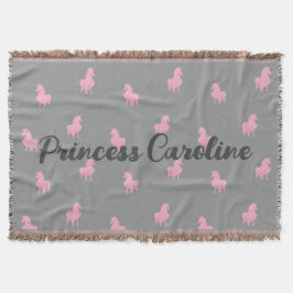 Couverture Unicorne rose invisible sur gris