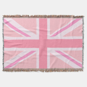 Couverture Union Jack rose/Drapeau